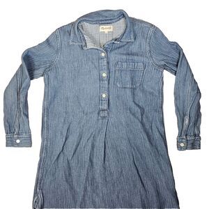 Madewell Denim Cotton Shirtdress Long Sleeve Popover Womens Size Small Button